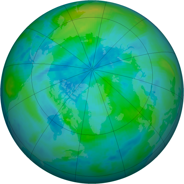 Arctic ozone map for 13 September 1997